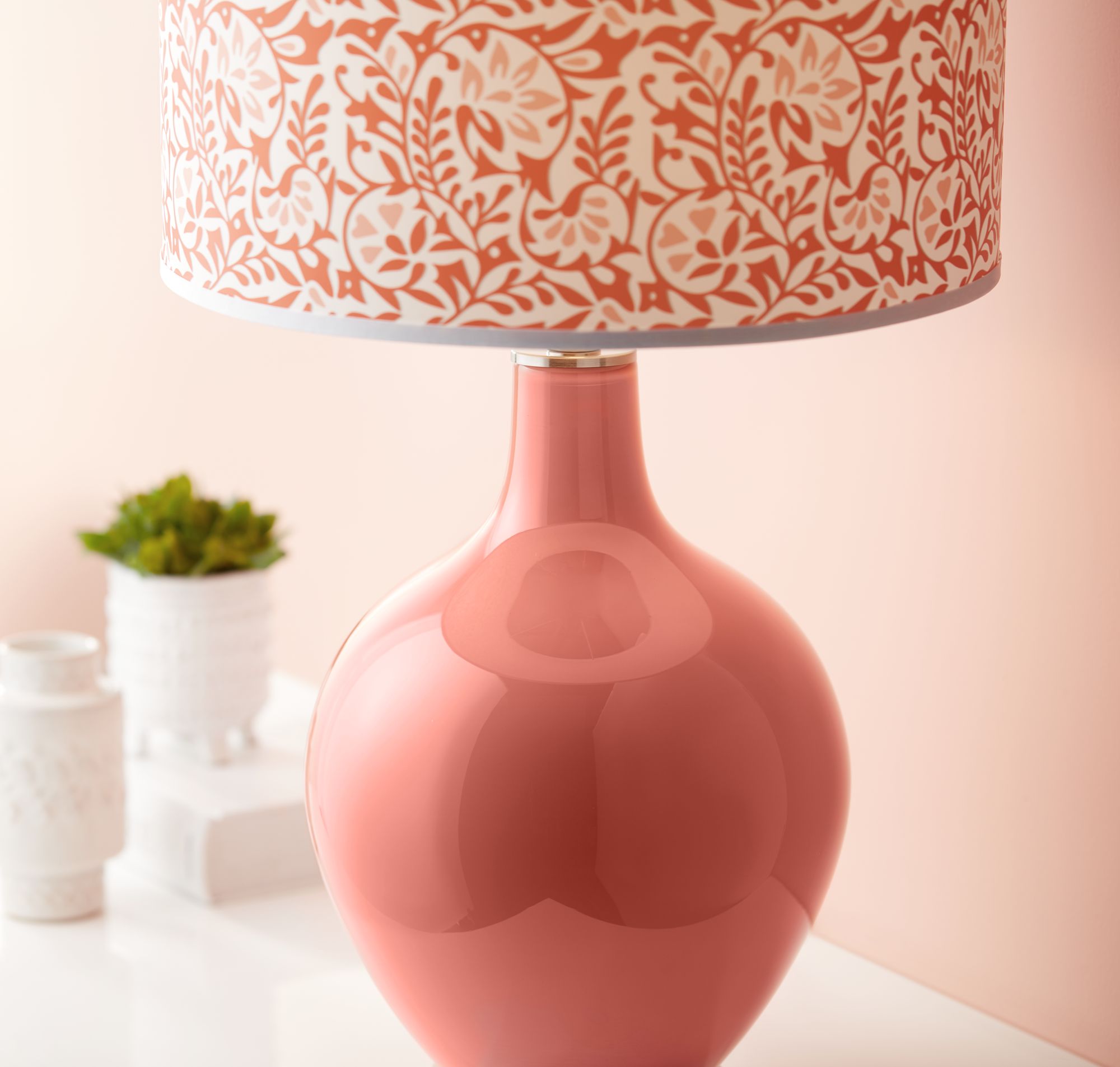 Coral Reef Gardenia Ovo Table Lamp - #53P26 | Lamps Plus