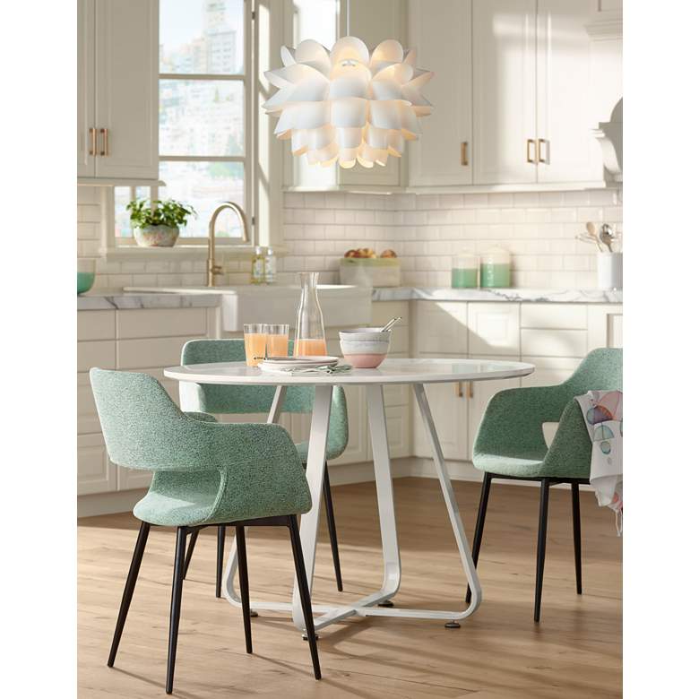 Image 1 Margarite Light Green Fabric Dining Chair Set of 2 in scene