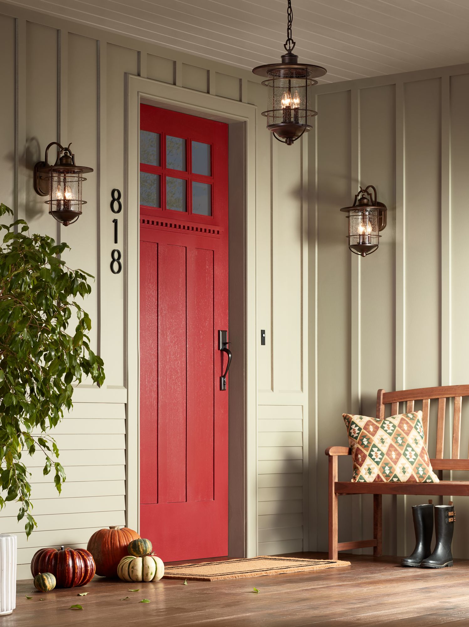 Franklin Iron Casa Mirada 16 1/4" Bronze 3-Light Outdoor Wall Light in scene