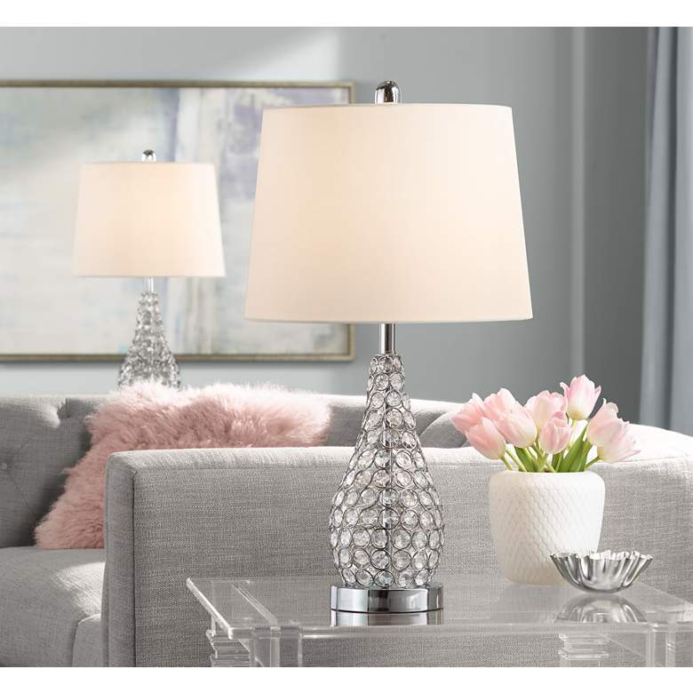 Image 1 Sergio Chrome Accent Table Lamps with USB Port Set of 2 in scene