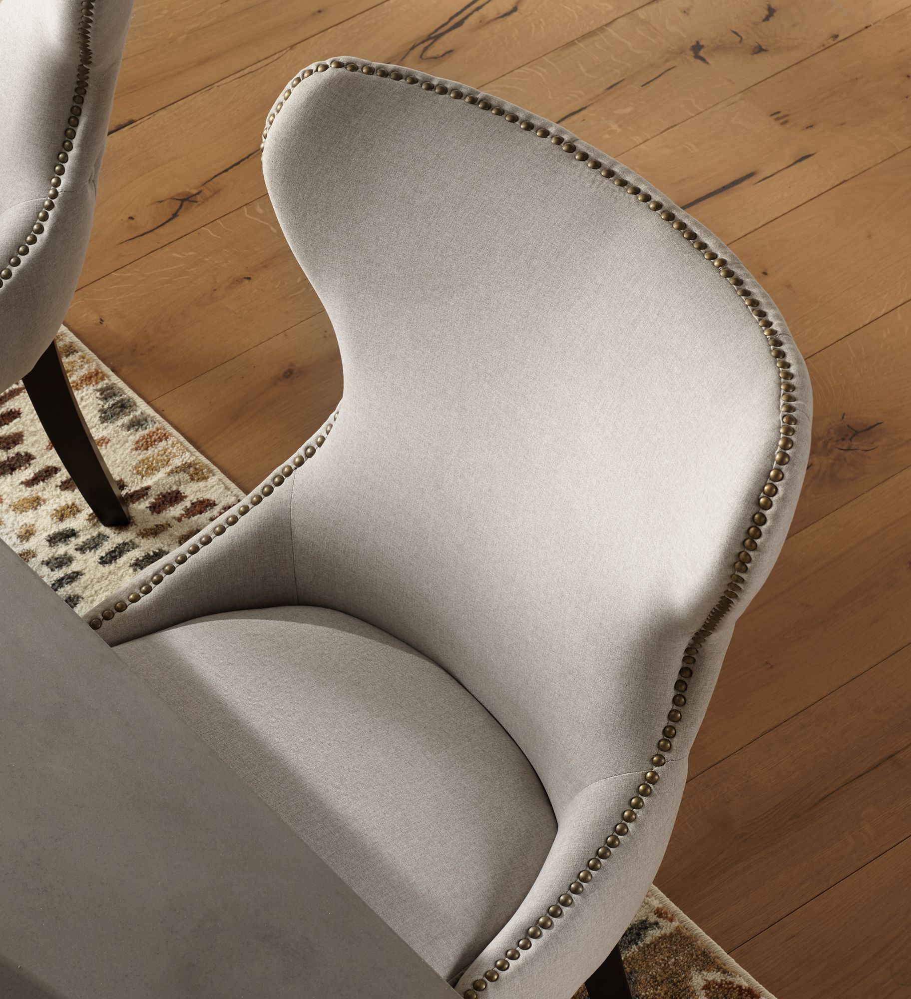 Sunpan Ariana 25" Wide Wingback Light Gray Tufted Fabric Dining Chair in scene