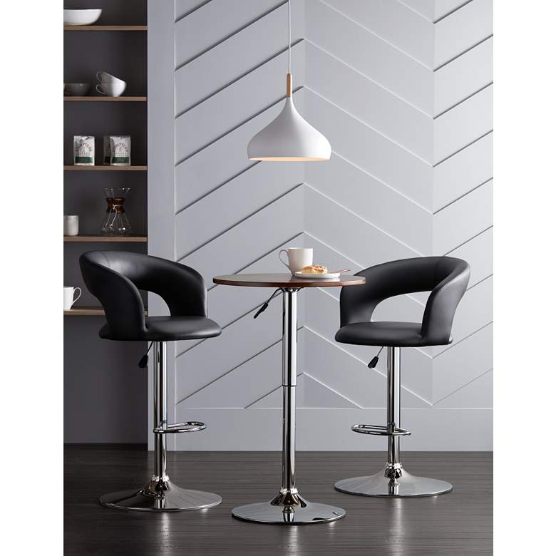 Image 1 Groove Black Faux Leather Swivel Bar Stools Set of 2 in scene