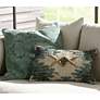 Oliver Sage Green 22" Square Throw Pillow in scene