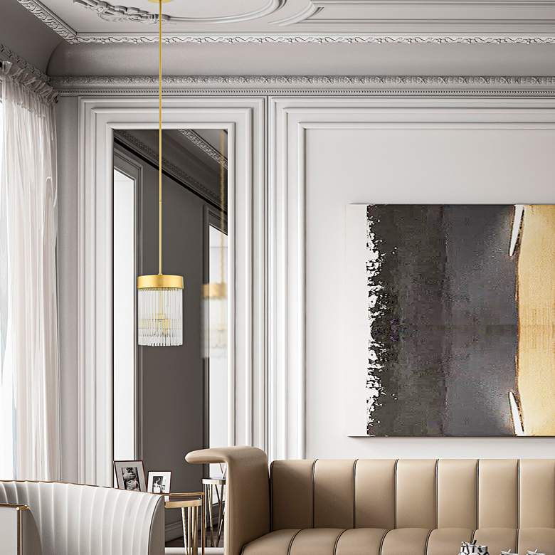 Image 1 Norwich 10" Wide Soft Gold and Crystal Mini Chandelier in scene