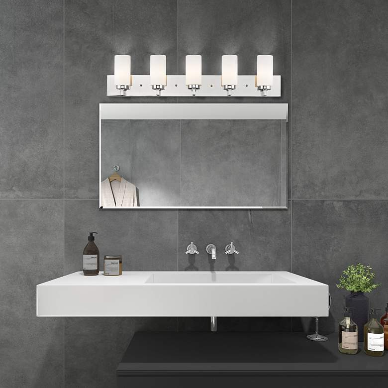 Image 1 West Lake 35" Wide Polished Chrome 5-Light Bath Light in scene