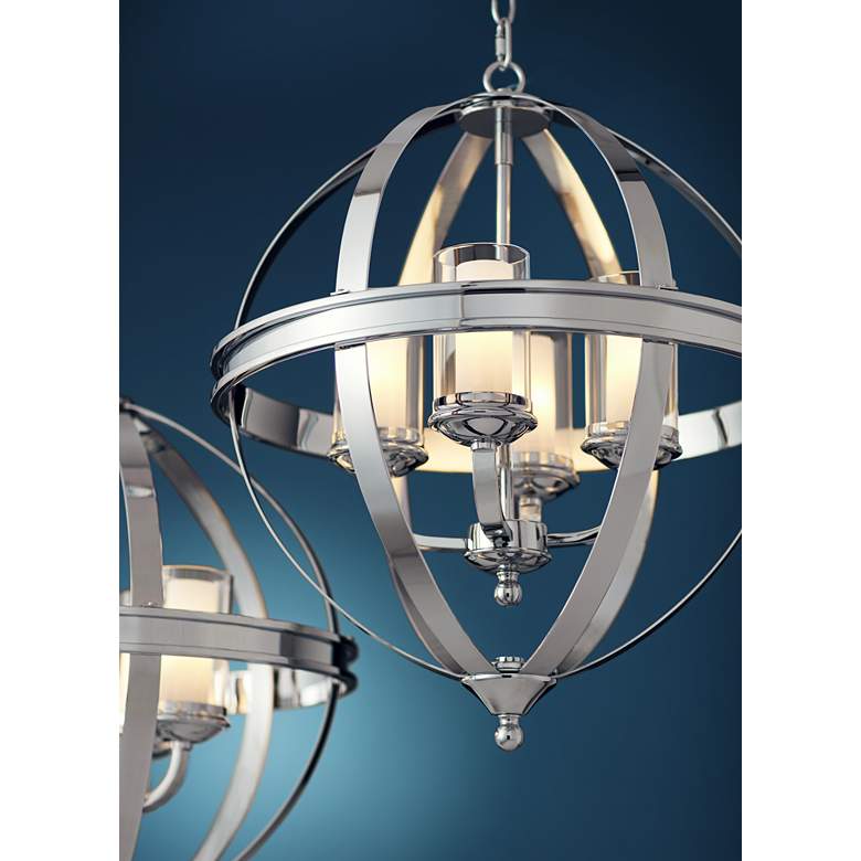 Image 1 Possini Euro Whencliffe 20 1/2 inch Wide Chrome Pendant Light in scene