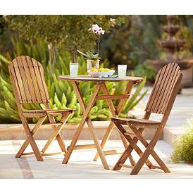 Image1 of Monterey Natural Acacia Wood 3-Piece Bistro Dining Set in scene