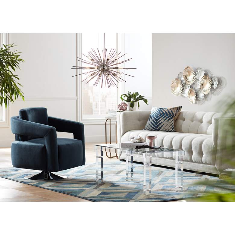 Image 1 Sparks 45" Wide Gold and Silver Metal Wall Art in scene