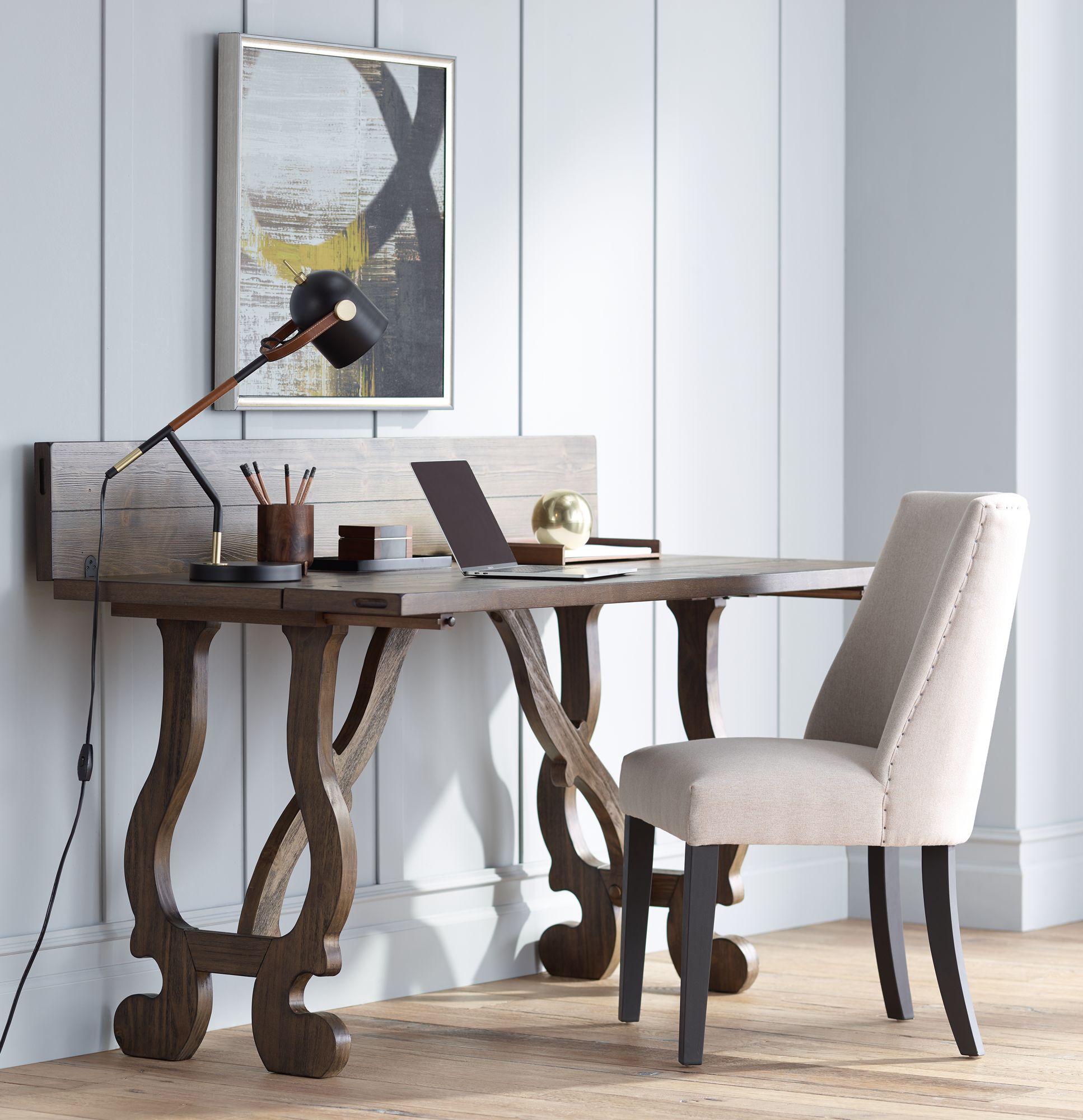 Manchester Parsons Cream Upholstered Dining Chairs Set of 2 in scene