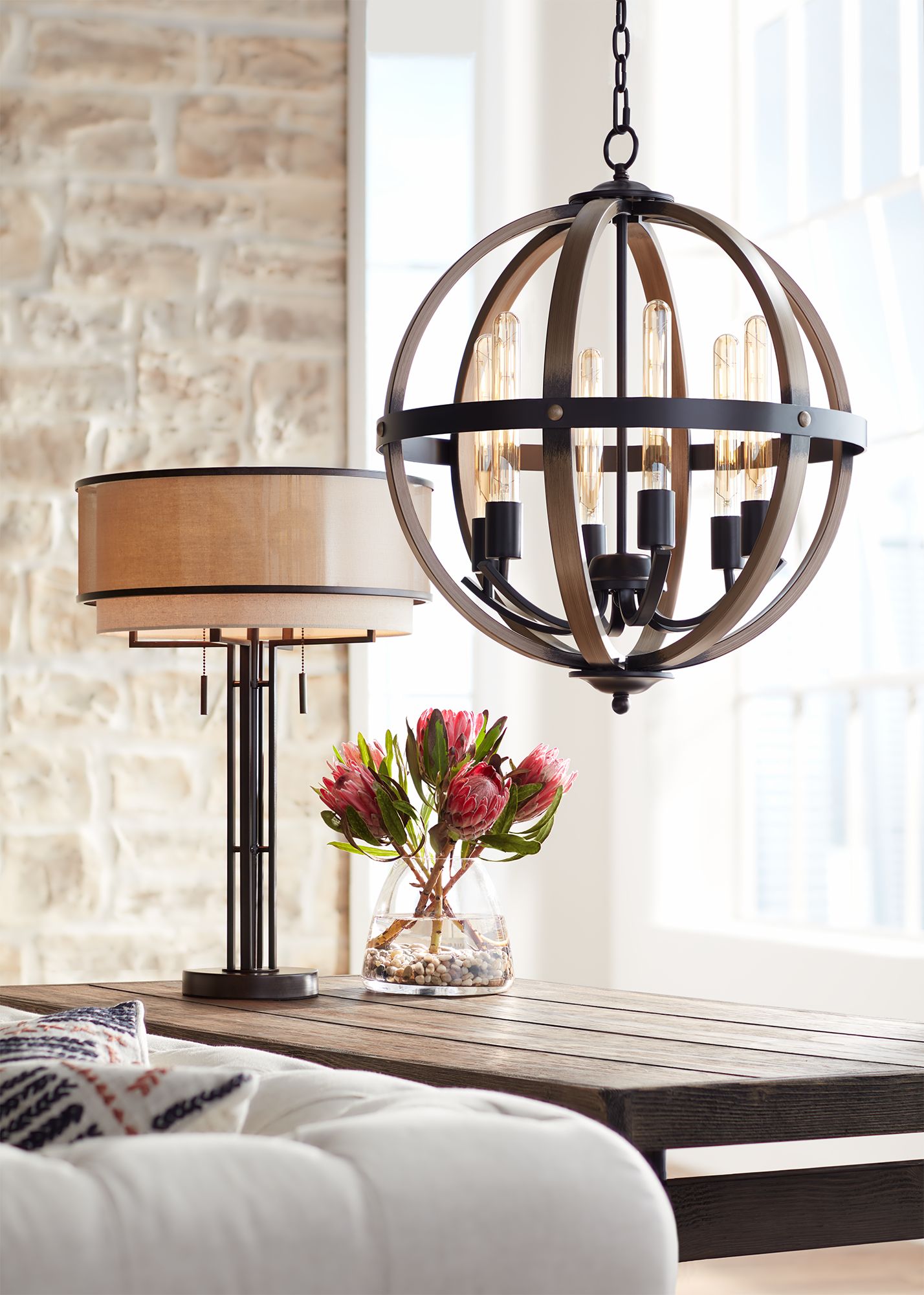 Watch A Video About the Franklin Iron Works Andes Bronze Industrial Table Lamp with Double Shade