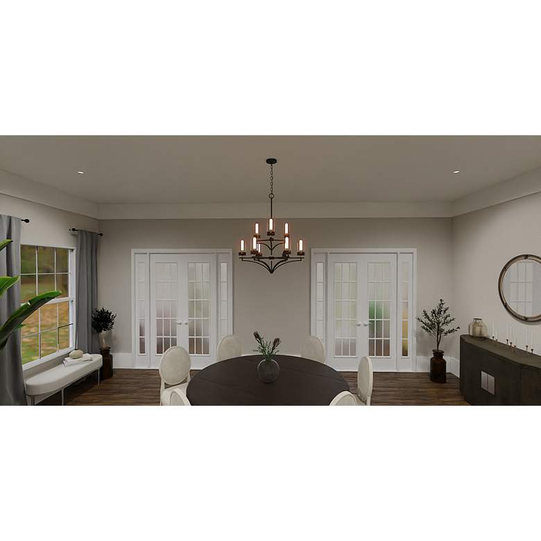 Image 1 Quoizel Hillside 31 3/4" Wide Matte Black 9-Light Chandelier in scene