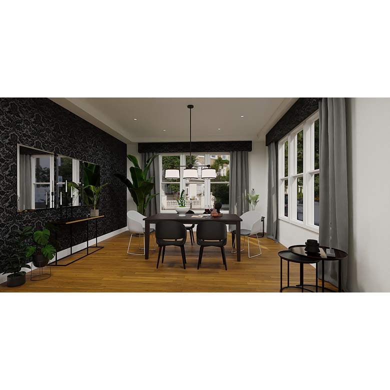 Image 1 Quoizel Kylen 42" Wide Matte Black 3-Light Linear Pendant in scene