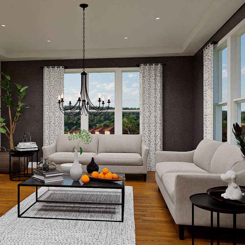 Image 1 Mirren 9-Light Imperial Bronze Chandelier in scene
