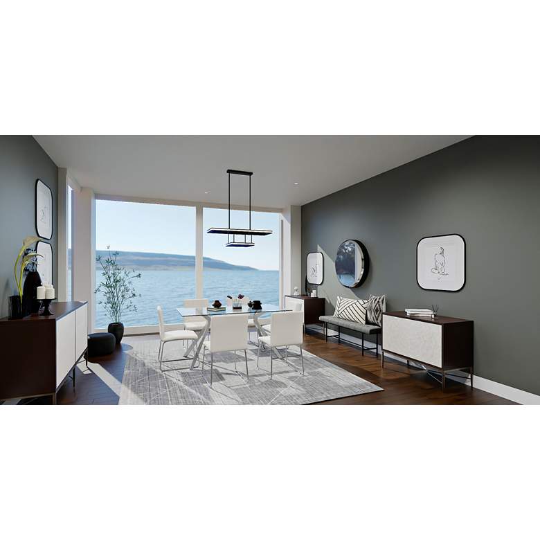 Image 1 Quoizel Aydin 37 3/4" Wide Matte Black LED Island Chandelier in scene