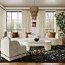 1_TOV Bella 47 3/4" Wide Deco Oval Cream Wood Coffee Table in scene