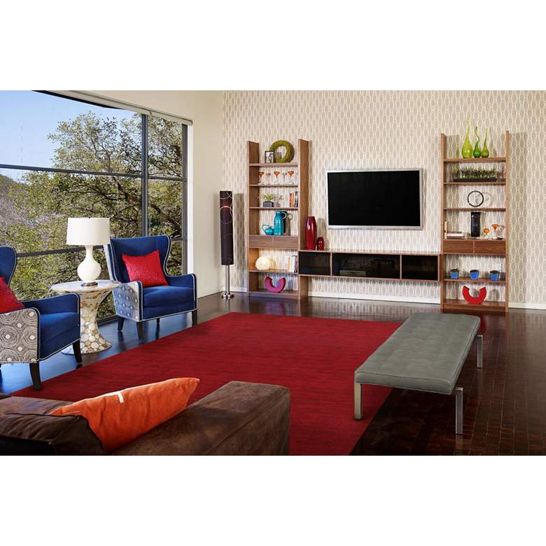 Image 1 Luna 5798049 5'x8' Red Marled Wool Rectangular Area Rug in scene