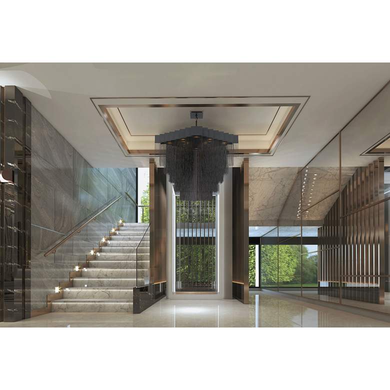 Image 1 Eurofase Bloomfield 31" Wide Black LED Oval Chandelier in scene