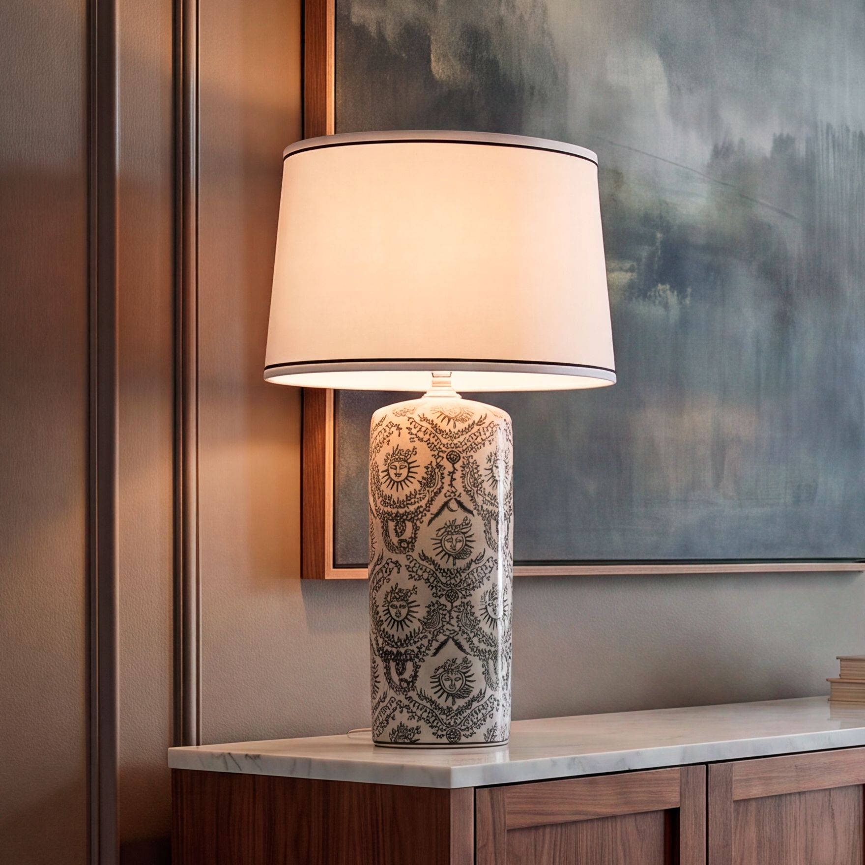 Image 1 Katya 27 1//4" High Gray Green White Porcelain Traditional Table Lamp in scene