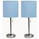 19.5" 2 Pack Brushed Steel Stick Table Desk Lamp Set with Charging Out