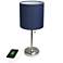 19.5" Brushed Steel Table Lamp with USB Charging Port and LED Bulb Inc