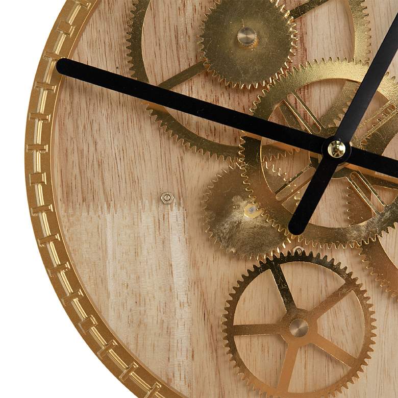 Image 5 19.5" Hanging Gold Gear Clock more views