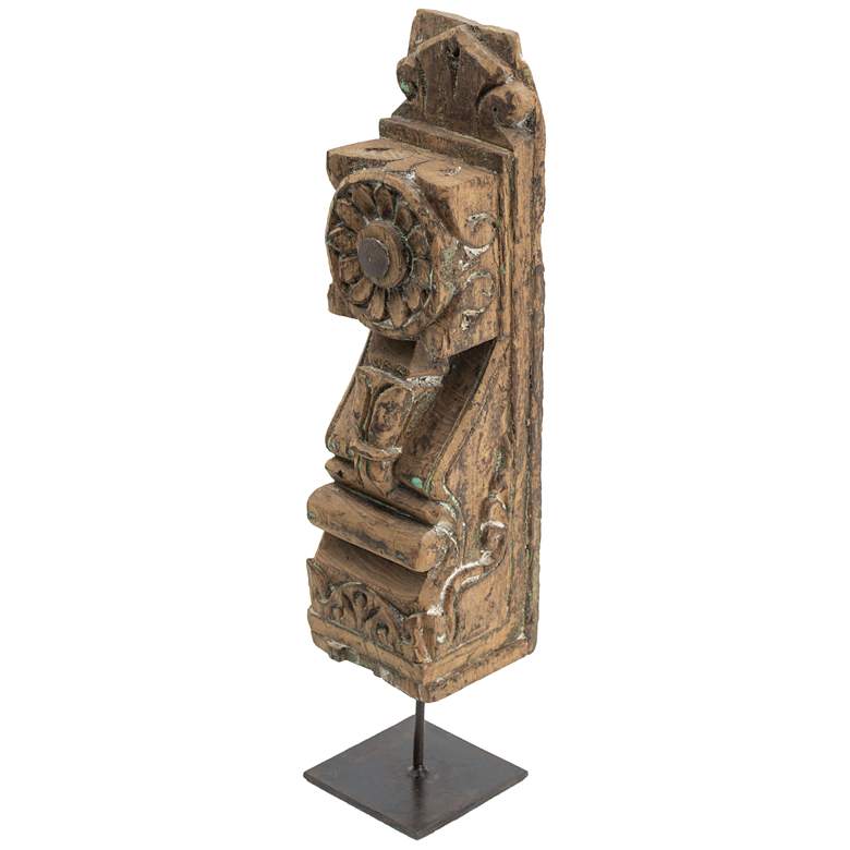 Image 1 19.7" Brown Gujrati Toda On Metal Stand