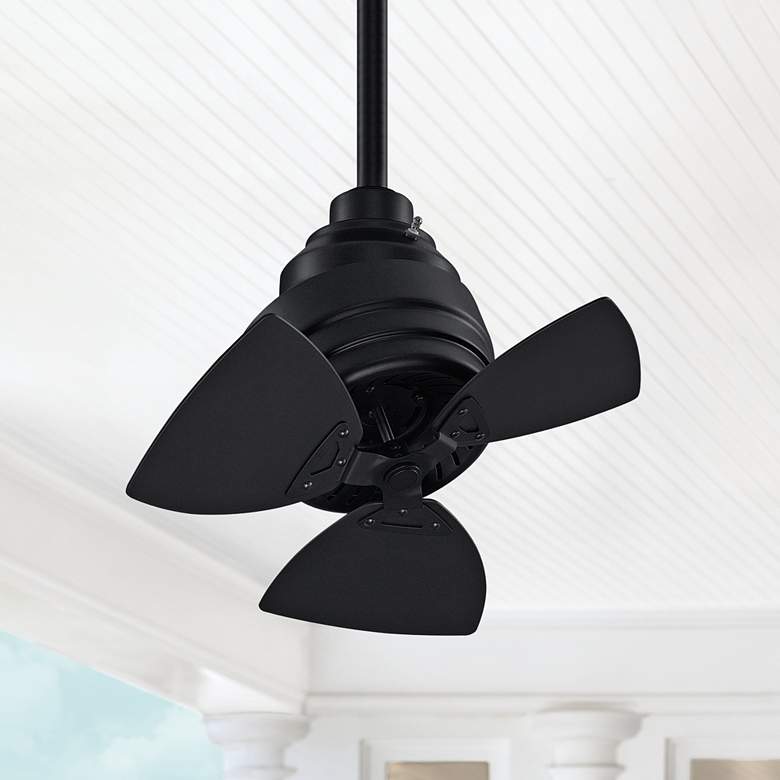 Image 1 19 inch Fanimation Rotation Black Damp Ceiling Fan