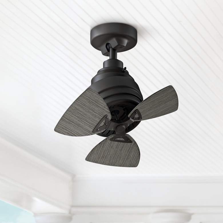 Image 1 19" Fanimation Rotation Matte Greige Damp Ceiling Fan