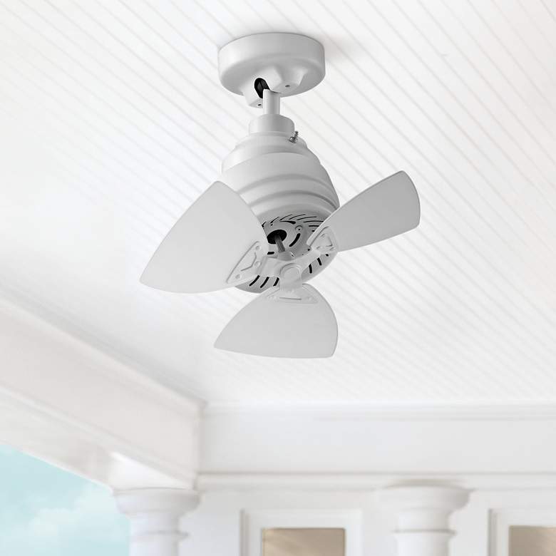 Image 1 19" Fanimation Rotation Matte White Damp Ceiling Fan