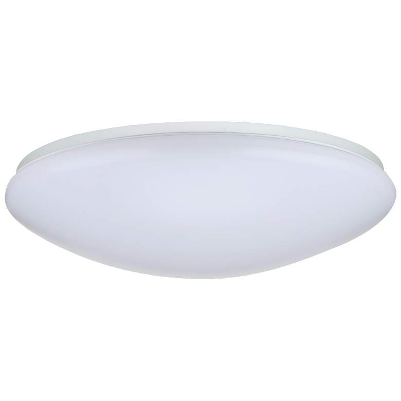Image 1 19 inch; Flush Mounted LED Fixture; CCT Selectable; Round; White Acrylic