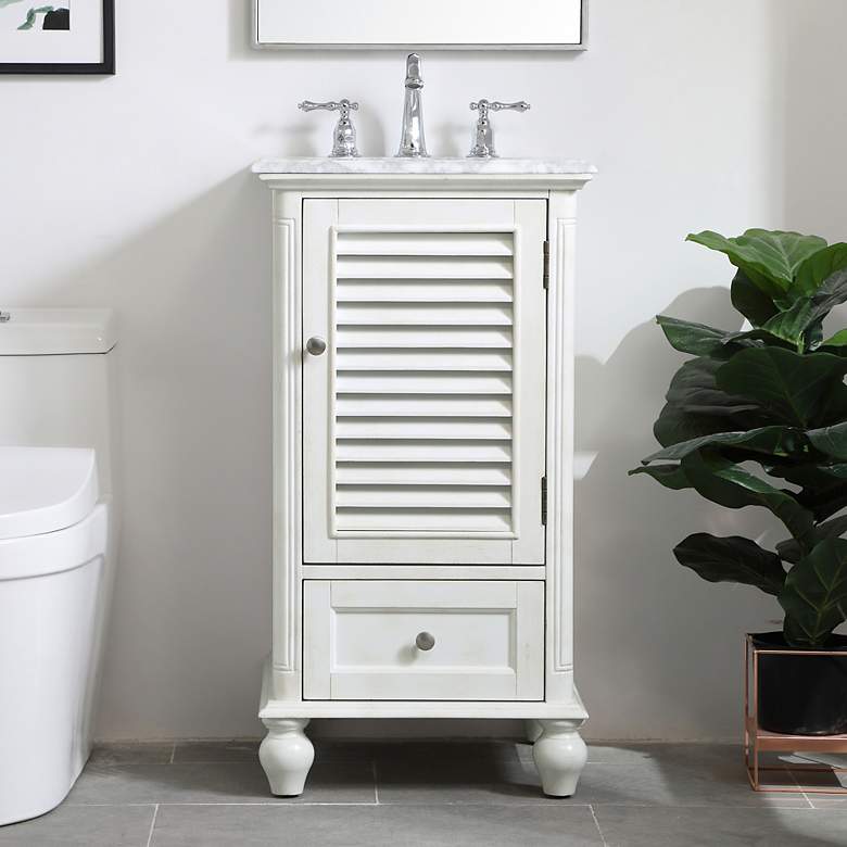Image 1 19 Inch Single Bathroom Vanity In Antique White