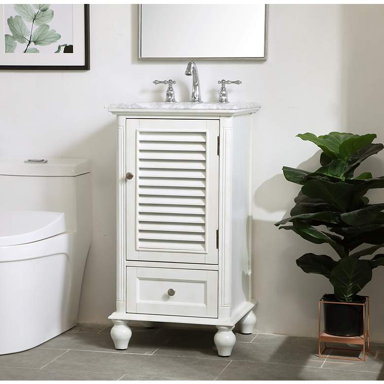 Image 3 19 Inch Single Bathroom Vanity In Antique White more views