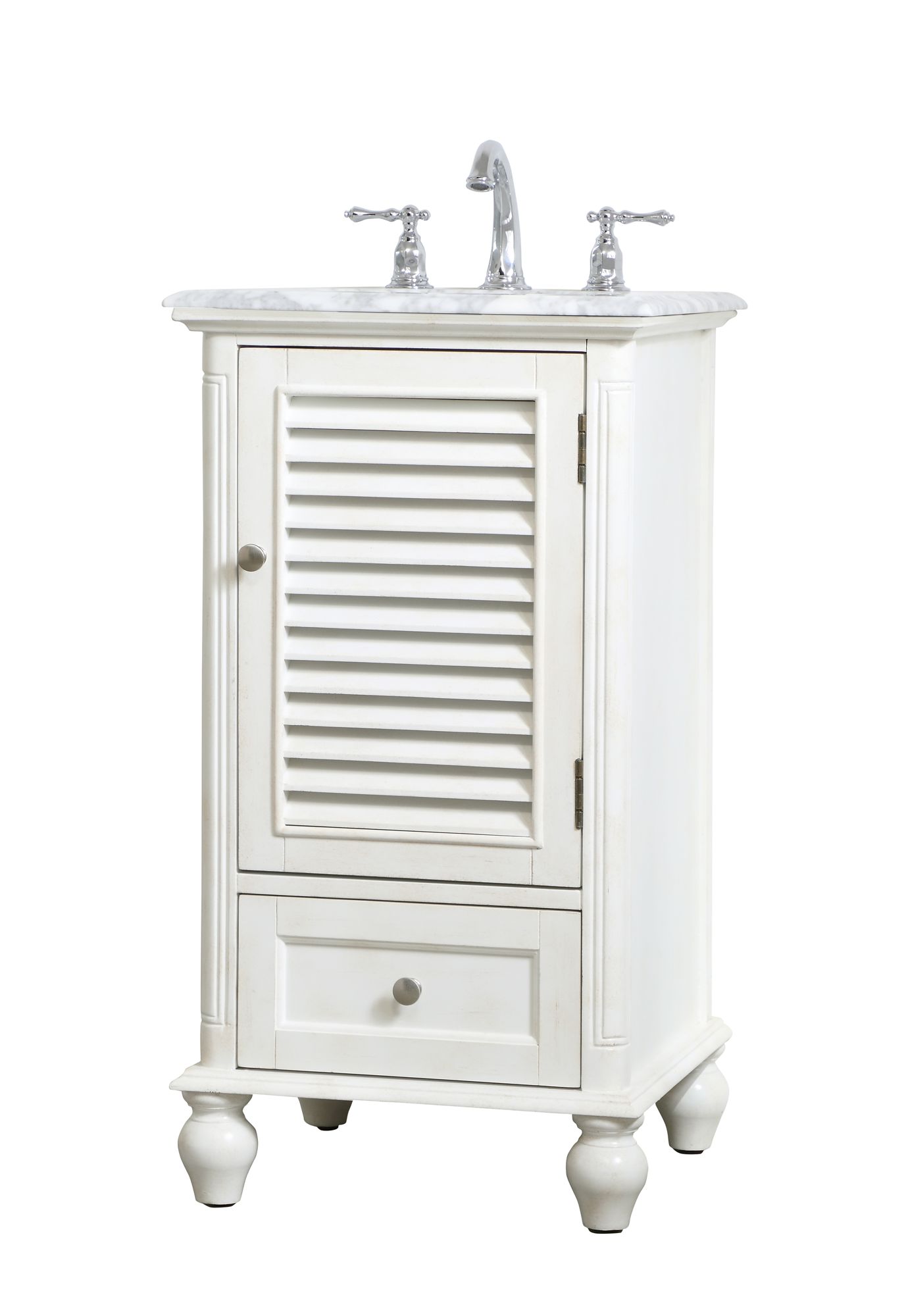 19 Inch Single Bathroom Vanity In Antique White