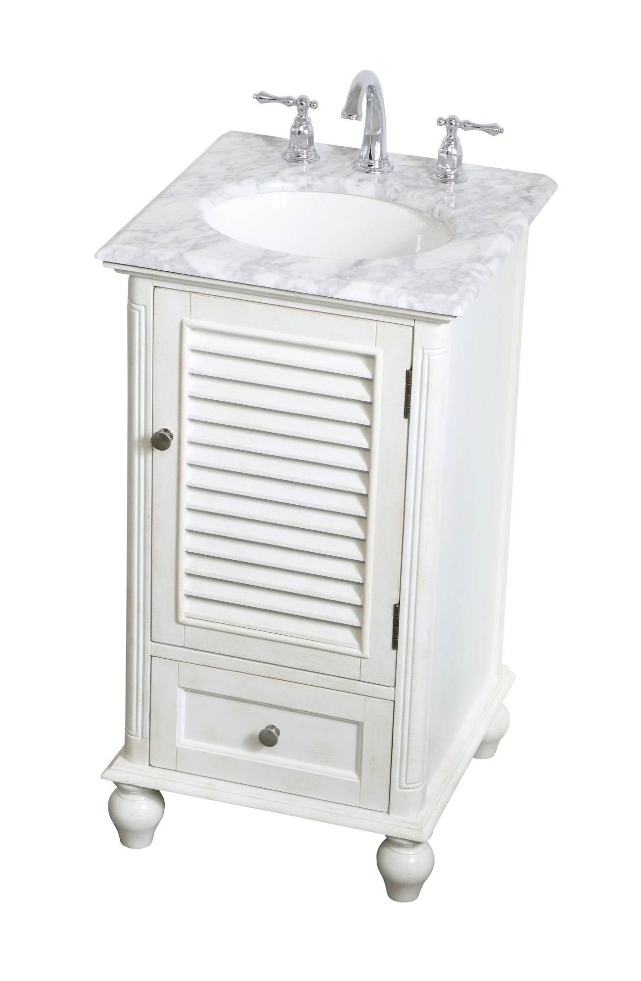 19 Inch Single Bathroom Vanity In Antique White
