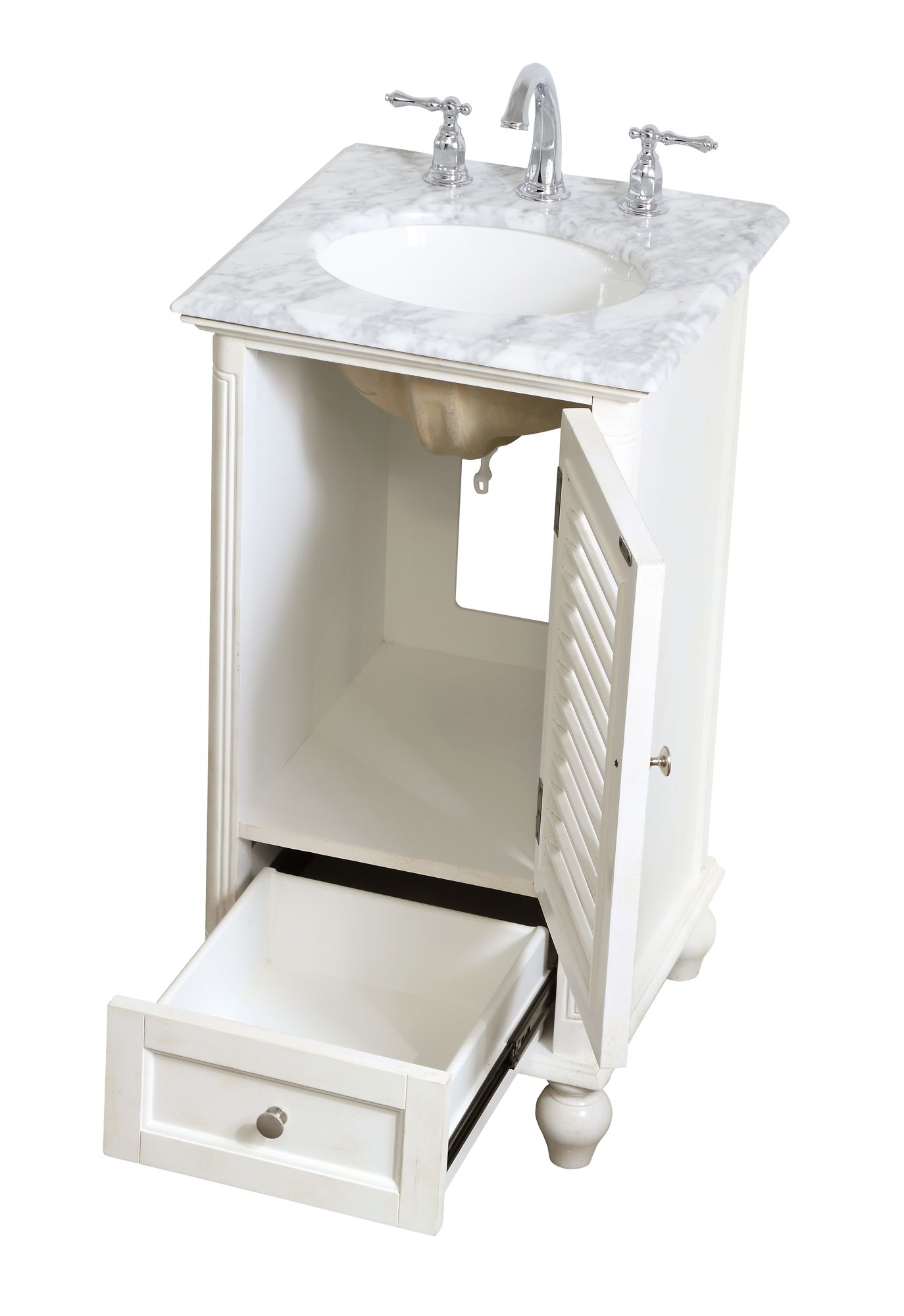 19 Inch Single Bathroom Vanity In Antique White