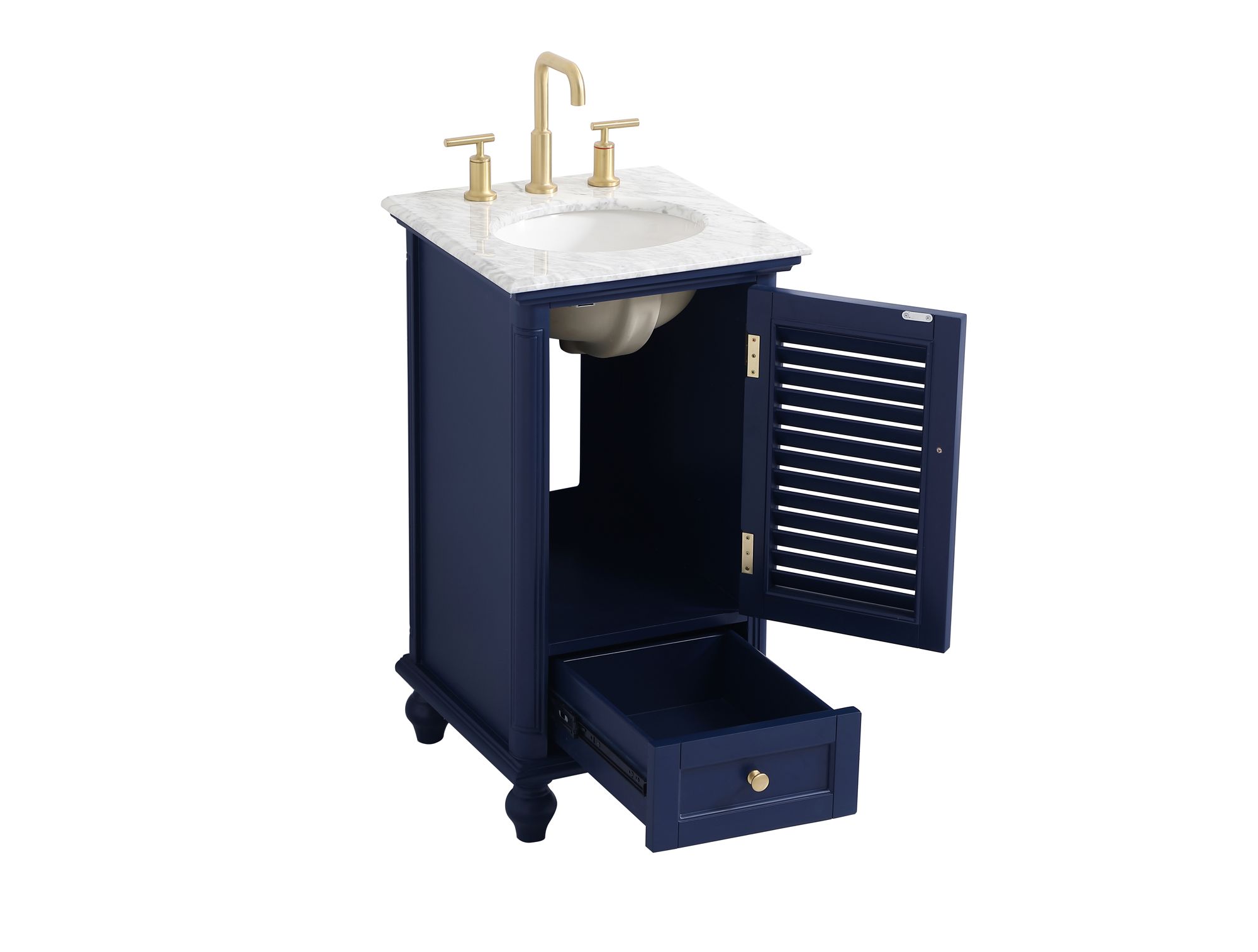 19 Inch Single Bathroom Vanity In Blue