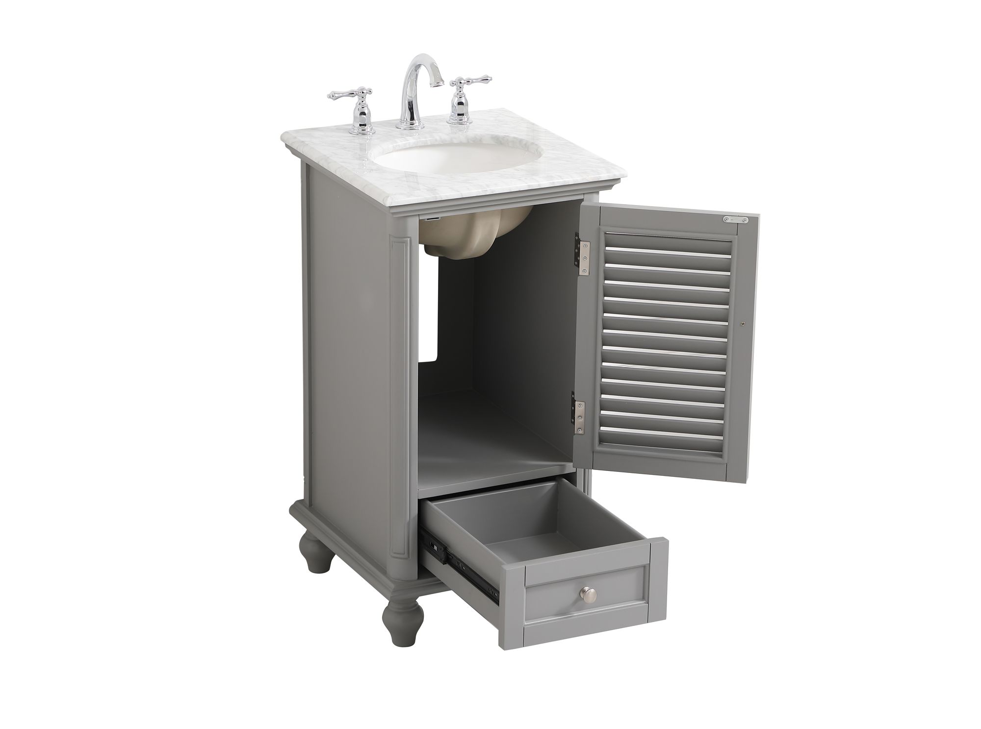 19 Inch Single Bathroom Vanity In Grey