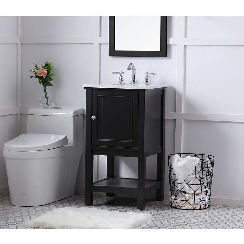 Image 3 19 Inch Single Bathroom Vanity Set In Black more views