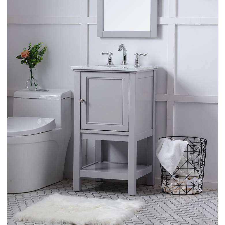 Image 6 19 Inch Single Bathroom Vanity Set In Grey more views