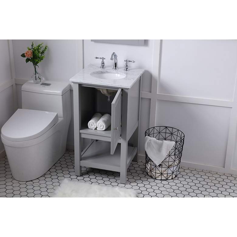 Image 7 19 Inch Single Bathroom Vanity Set In Grey more views