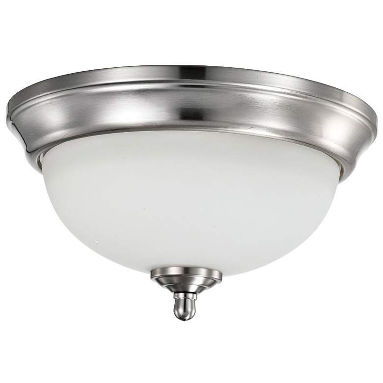 Image 4 19 Watt; 11 inch; LED Flush Mount; 3000K; Brushed Nickel; Frosted Glass more views