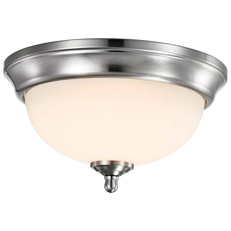 Image 5 19 Watt; 11 inch; LED Flush Mount; 3000K; Brushed Nickel; Frosted Glass more views