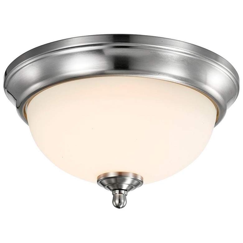 Image 6 19 Watt; 11 inch; LED Flush Mount; 3000K; Brushed Nickel; Frosted Glass more views