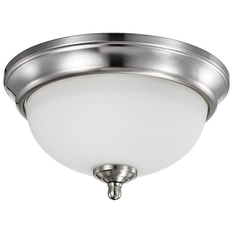 Image 7 19 Watt; 11 inch; LED Flush Mount; 3000K; Brushed Nickel; Frosted Glass more views