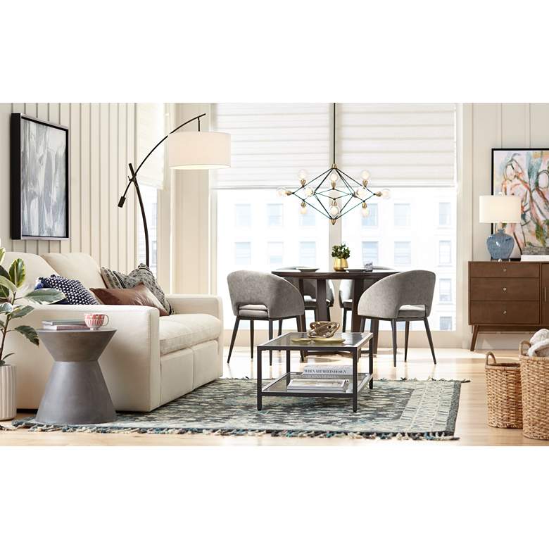 Image 1 Zharah ZR-02 5'x7'6" Teal and Gray Wool Area Rug in scene