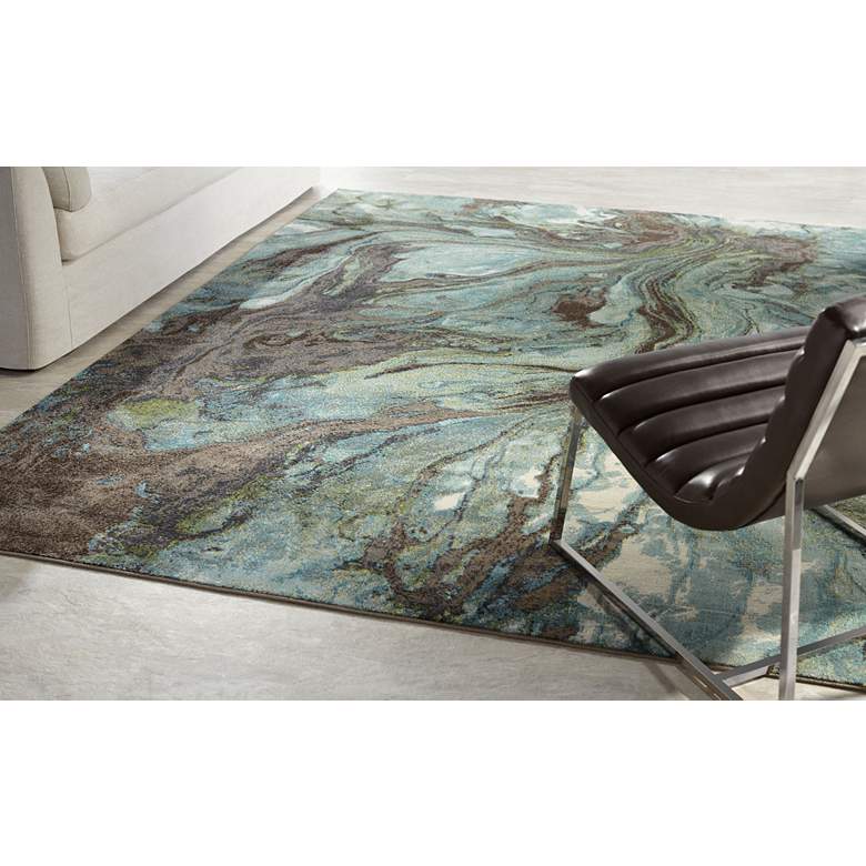 Image 4 Illusions 6203 5&#39;3 inchx7&#39;7 inch Seafoam Area Rug in scene