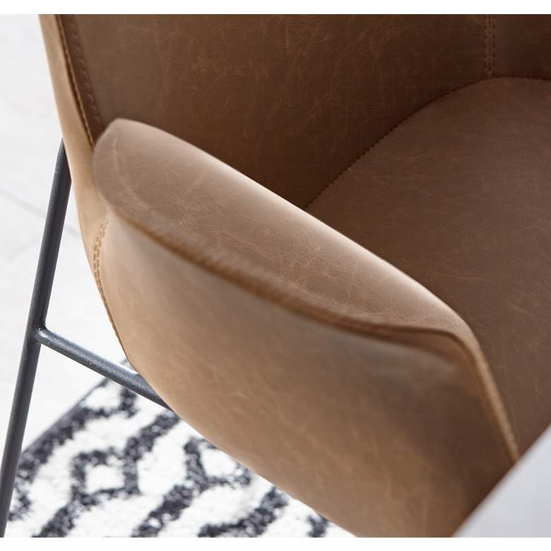 Aloft Brown Faux Leather Modern Dining Chair in scene