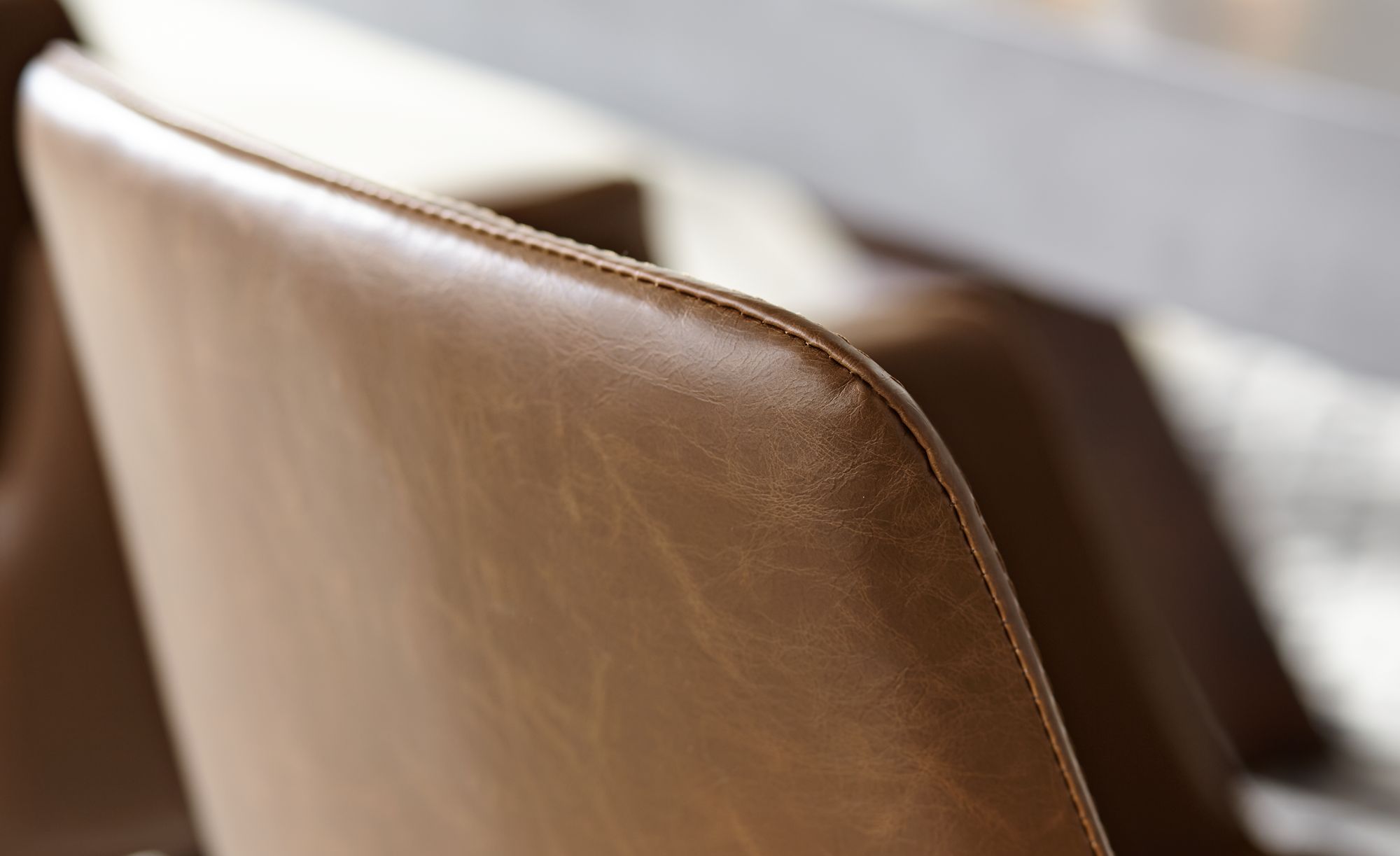 Aloft Brown Faux Leather Modern Dining Chair in scene