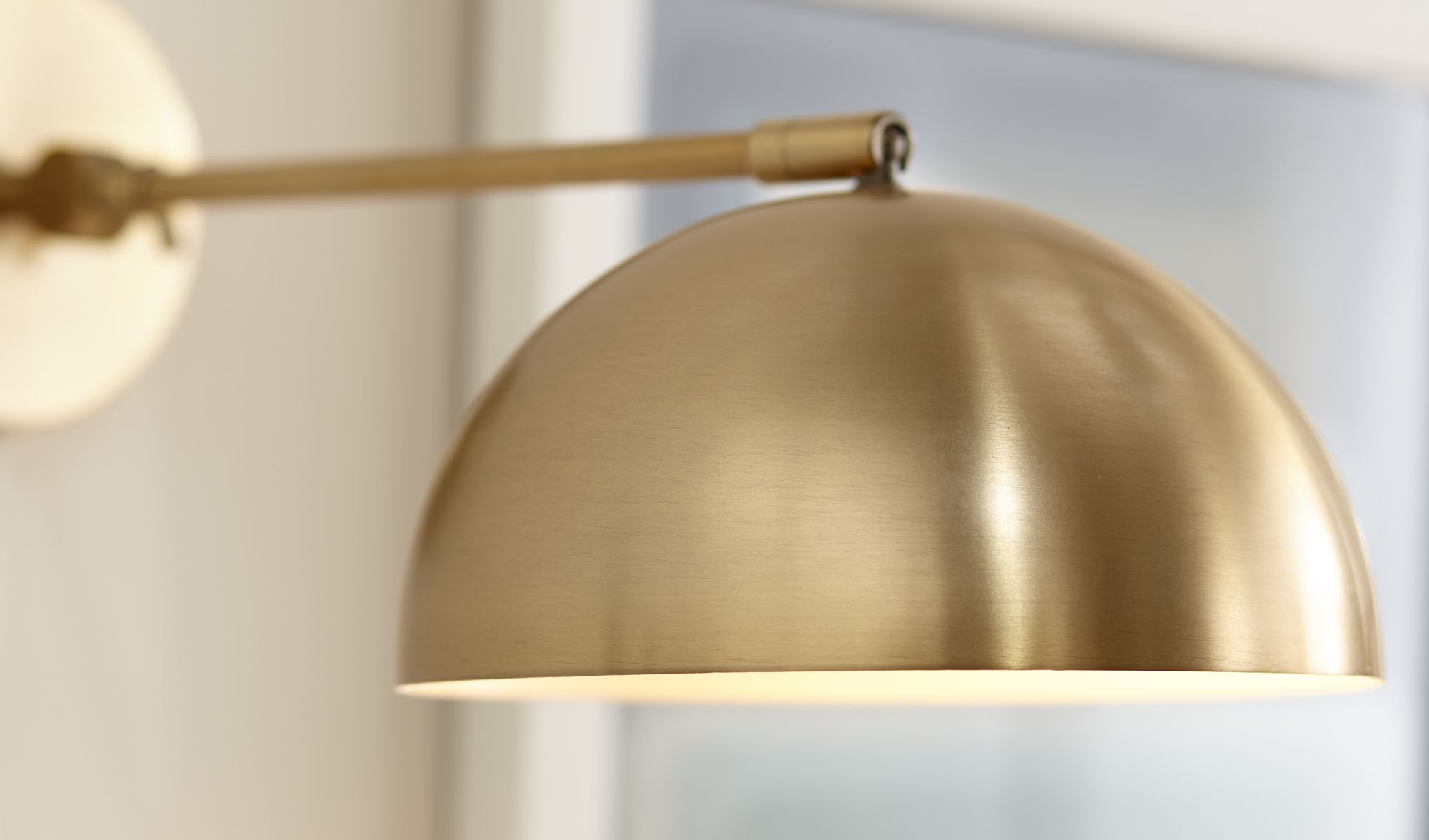 360 Lighting Brava Antique Brass Down-Light Plug-In Wall Lamps Set of 2 in scene