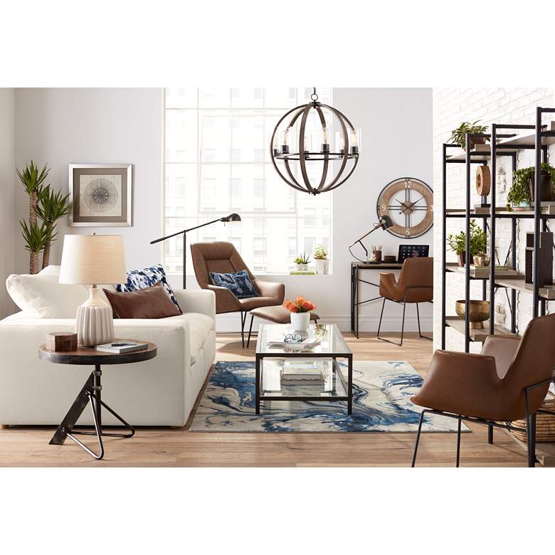 Aloft Brown Faux Leather Dining Chair in scene